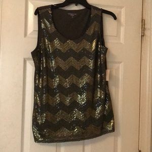 Dark Green top with sequin